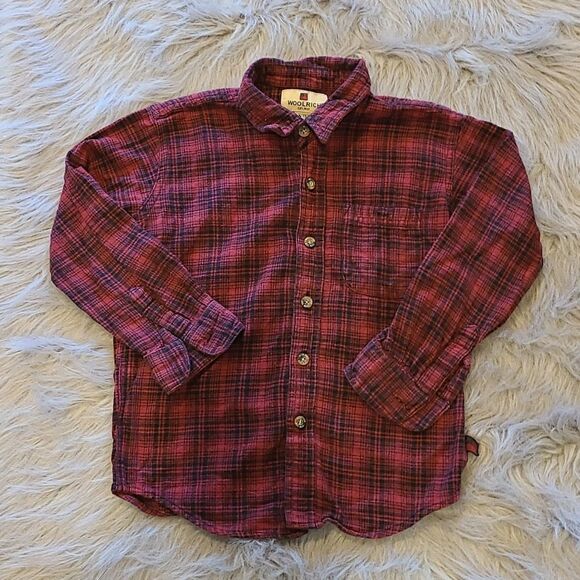 Woolrich‎ boys red and black long sleeve flannel size medium 5/6 - Picture 1 of 5